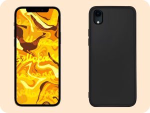 Hello Case Etui do Apple iPhone XR (Czarne, Matowe, Obudowa Slim, Silikon) SZKŁO 9H 4