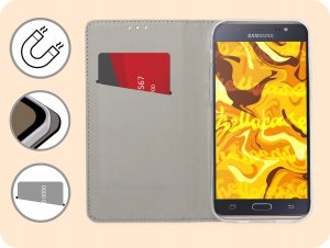 Hello Case ETUI Z KLAPKĄ DO SAMSUNG GALAXY J7 2016 CZARNE ZAMYKANE MAGNETYCZNE KABURA 3