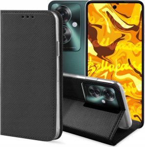 Hello Case ETUI Z KLAPKĄ DO OPPO RENO 11F 5G CZARNE ZAMYKANE MAGNETYCZNE KABURA FLIP 1