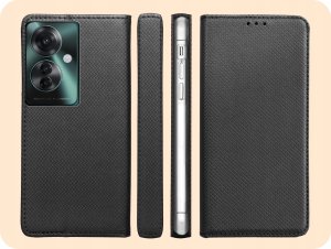Hello Case ETUI Z KLAPKĄ DO OPPO RENO 11F 5G CZARNE ZAMYKANE MAGNETYCZNE KABURA FLIP 6