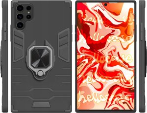 Hello Case ETUI PANCERNE DO SAMSUNG GALAXY S23 ULTRA CZARNE OBUDOWA ARMOR HOLDER RING 2