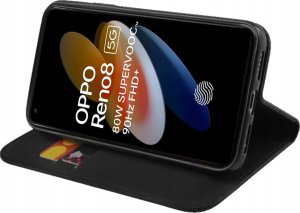 Hello Case ETUI Z KLAPKĄ DO OPPO RENO 8 5G CZARNE ZAMYKANE MAGNETYCZNE KABURA FUTERAŁ 2