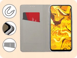 Hello Case ETUI Z KLAPKĄ DO MOTOROLA MOTO G42 CZARNE ZAMYKANE MAGNETYCZNE KABURA FLIP 3