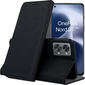Hello Case ETUI Z KLAPKĄ DO ONEPLUS NORD 2T 5G CZARNE ZAMYKANE MAGNETYCZNE KABURA FLIP 1