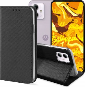 Hello Case ETUI Z KLAPKĄ DO MOTOROLA MOTO G14 CZARNE ZAMYKANE MAGNETYCZNE KABURA FLIP 1