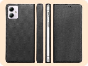 Hello Case ETUI Z KLAPKĄ DO MOTOROLA MOTO G14 CZARNE ZAMYKANE MAGNETYCZNE KABURA FLIP 6