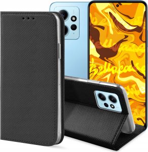 Hello Case ETUI Z KLAPKĄ DO REDMI NOTE 12 5G / POCO X5 CZARNE ZAMYKANE MAGNETYCZNE 1