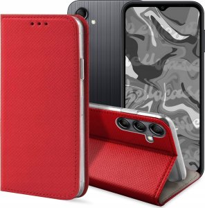 Hello Case ETUI Z KLAPKĄ DO Samsung Galaxy A14 4G / A14 5G CZERWONE MAGNETYCZNE 1