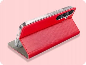 Hello Case ETUI Z KLAPKĄ DO Samsung Galaxy A14 4G / A14 5G CZERWONE MAGNETYCZNE 5