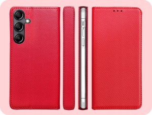 Hello Case ETUI Z KLAPKĄ DO Samsung Galaxy A14 4G / A14 5G CZERWONE MAGNETYCZNE 7