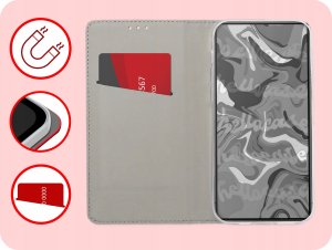 Hello Case ETUI Z KLAPKĄ DO Samsung Galaxy S24 Ultra CZERWONE ZAMYKANE MAGNETYCZNE 3