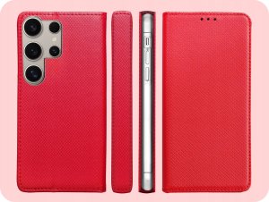 Hello Case ETUI Z KLAPKĄ DO Samsung Galaxy S24 Ultra CZERWONE ZAMYKANE MAGNETYCZNE 6