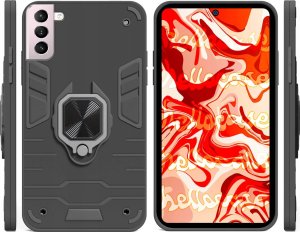Hello Case ETUI PANCERNE DO SAMSUNG GALAXY S22 PLUS CZARNE OBUDOWA ARMOR SZKŁO 9H 2