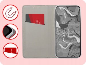 Hello Case ETUI Z KLAPKĄ DO Samsung Galaxy A54 5G CZERWONE ZAMYKANE MAGNETYCZNE 3