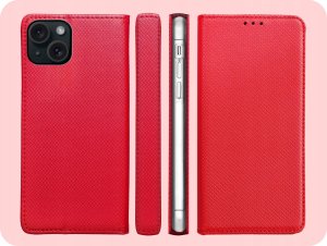 Hello Case ETUI Z KLAPKĄ DO Apple iPhone 15 CZERWONE ZAMYKANE MAGNETYCZNE 6