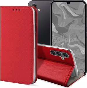 Hello Case ETUI Z KLAPKĄ DO Samsung Galaxy A34 5G CZERWONE ZAMYKANE MAGNETYCZNE 1