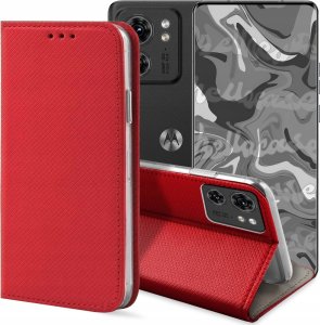 Hello Case ETUI Z KLAPKĄ DO Motorolo Moto Edge 40 CZERWONE ZAMYKANE MAGNETYCZNE 1