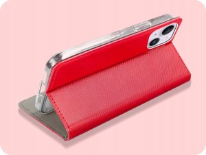 Hello Case ETUI Z KLAPKĄ DO Apple iPhone 14 CZERWONE ZAMYKANE MAGNETYCZNE 5
