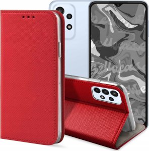 Hello Case ETUI Z KLAPKĄ DO Samsung Galaxy A23 / A23 5G CZERWONE ZAMYKANE MAGNETYCZNE 1