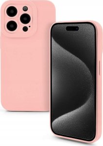 Hello Case Etui case obudowa do Apple iPhone 15 różowe matowe silikonowe 3