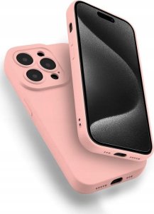 Hello Case Etui case obudowa do Apple iPhone 15 różowe matowe silikonowe 4