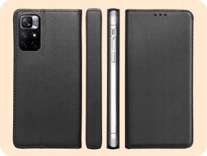 Hello Case ETUI Z KLAPKĄ DO POCO M4 PRO 5G / REDMI NOTE 11T 5G CZARNE ZAMYKANE KABURA 6