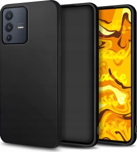 Hello Case Etui do Vivo V23 (Czarne, Matowe, Obudowa Slim, Silikon) 1