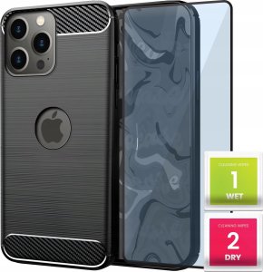 Hello Case Etui do iPhone 13 PRO (Pancerne, Karbon, Karbonowe, Czarne) SZKŁO 9H 5D 1