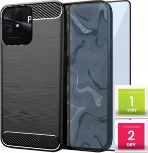 Hello Case ETUI DO XIAOMI POCO C40 | PANCERNE KARBON CASE CZARNE 1