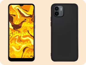 Hello Case Etui do Xiaomi Redmi A1 (Czarne, Matowe, Obudowa Slim, Silikon) SZKŁO 9H 4