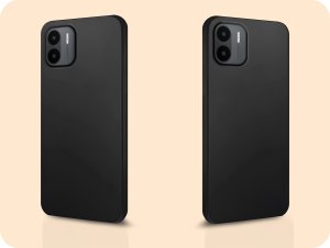 Hello Case Etui do Xiaomi Redmi A1 (Czarne, Matowe, Obudowa Slim, Silikon) SZKŁO 9H 6