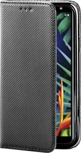 Hello Case ETUI Z KLAPKĄ DO LG K40 CZARNE ZAMYKANE MAGNETYCZNE KABURA FUTERAŁ PORTFEL 3