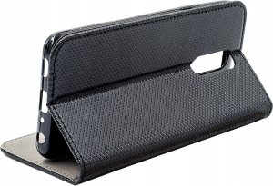 Hello Case ETUI Z KLAPKĄ DO LG K40 CZARNE ZAMYKANE MAGNETYCZNE KABURA FUTERAŁ PORTFEL 4