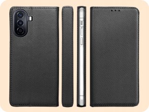 Hello Case ETUI Z KLAPKĄ DO HUAWEI NOVA Y70 CZARNE ZAMYKANE MAGNETYCZNE KABURA FUTERAŁ 6