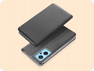 Hello Case ETUI Z KLAPKĄ DO REALME 9I | OPPO A96 4G CZARNE ZAMYKANE MAGNETYCZNE KABURA 2