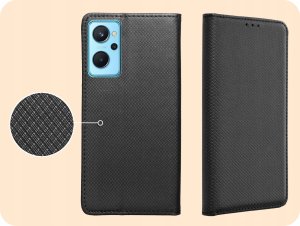 Hello Case ETUI Z KLAPKĄ DO REALME 9I | OPPO A96 4G CZARNE ZAMYKANE MAGNETYCZNE KABURA 4
