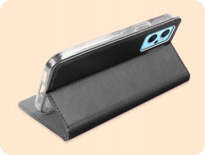Hello Case ETUI Z KLAPKĄ DO REALME 9I | OPPO A96 4G CZARNE ZAMYKANE MAGNETYCZNE KABURA 5