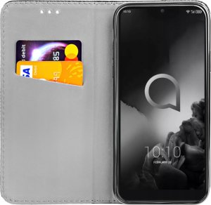 Hello Case ETUI Z KLAPKĄ DO ALCATEL 3 2019 CZARNE ZAMYKANE MAGNETYCZNE KABURA FUTERAŁ 1