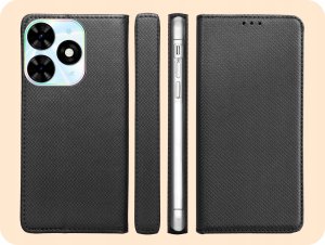 Hello Case ETUI Z KLAPKĄ DO TECNO SPARK GO 2024 CZARNE ZAMYKANE MAGNETYCZNE KABURA 6