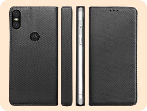 Hello Case ETUI Z KLAPKĄ DO MOTOROLA ONE CZARNE ZAMYKANE MAGNETYCZNE KABURA FUTERAŁ 6