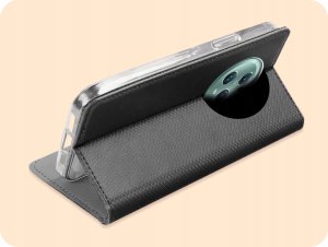 Hello Case ETUI Z KLAPKĄ DO HONOR MAGIC 5 PRO CZARNE ZAMYKANE MAGNETYCZNE KABURA FLIP 5