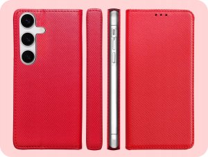 Hello Case ETUI Z KLAPKĄ DO Samsung Galaxy S24 Plus CZERWONE ZAMYKANE MAGNETYCZNE 6