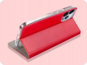Hello Case ETUI Z KLAPKĄ DO Apple iPhone 13 Pro CZERWONE ZAMYKANE MAGNETYCZNE 5
