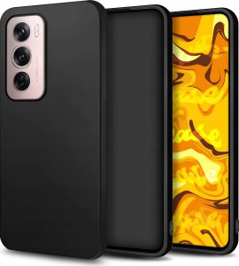Hello Case ETUI DO OPPO RENO12 PRO GUMOWE OBUDOWA CZARNE MATOWE SILIKON POKROWIEC SLIM 1