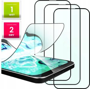 Hello Case 3x Szkło Hybrydowe do iPhone 15 PRO MAX (szybka 9H,ochronne, na cały ekran) 1