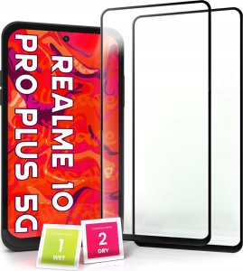 Hello Case 2-pak Szkło Hartowane do Realme 10 Pro Plus 5G Ochronne Pełne Na cały ekran 1