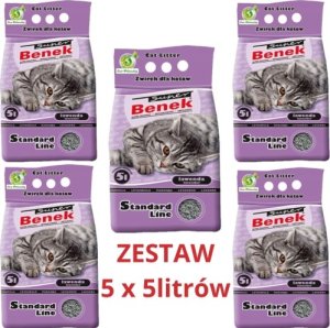 Żwirek dla kota Super Benek SUPER BENEK - Lawenda 5x 5l żwirek dla kota 1