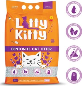 Żwirek dla kota LITTY KITTY LITTY KITTY - Żwirek bentonitowy lawendowy dla Kota 5L 1