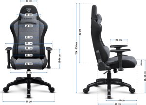 Fotel SENSE7 Spellcaster FUKU materiałowy czarno-szary 9