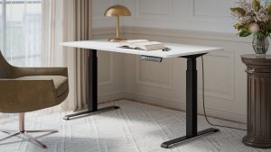Cama Meble Biurko z elektryczną regulacją wysokości MOON LONG 150x80x72-120 czarny/biały 3